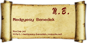 Medgyesy Benedek névjegykártya
